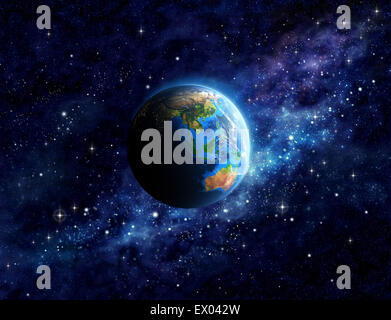 Imaginäre Ansicht des Planeten Erde in den Weltraum, konzentrierte sich auf Asien und Australien. Elemente dieses Bildes, eingerichtet von der NASA Stockfoto