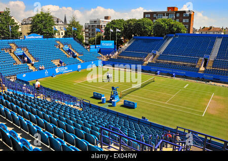 Aegon International Tennis in Devonshire Park, Eastbourne. Leere Centrecourt vor dem Spiel am Finaltag, 2015 Stockfoto