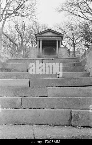 Albert Tempel, Valley Gardens, Saltburn, 16. März 1979. Stockfoto