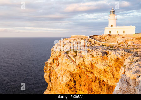 Cavalleria Leuchtturm. Minorca. Balearen-Inseln. Spanien, Europa Stockfoto