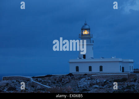 Cavalleria Leuchtturm. Minorca. Balearen-Inseln. Spanien, Europa Stockfoto