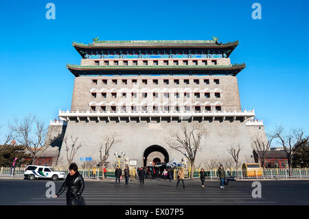 Zhengyangmen Pfeil Turm an der Südseite des Platzes des Himmlischen Friedens, Peking, China Stockfoto