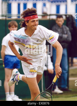 1991 im nördlichen Lawn Tennis Club - Herren Einzel Manchester offen gehalten. Goran Ivanisevic in Aktion. Juni 1991. Stockfoto