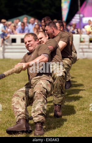 10 Trg Bn Inter Platoon Tug ' o ' Krieg, Abschied von der Garnison Festival, Bordon, Hampshire, UK. Samstag, 27. Juni 2015. Stockfoto