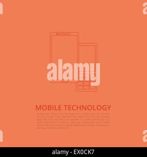 Smartphone und Handy mit Tasten Stock Vektor