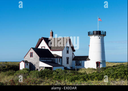 Bühne Hafen Leuchtturm, Chatham, Cape Cod, Massachusetts, USA. Auch bekannt als Hardings Strand Leuchtturm. 1880 Stockfoto