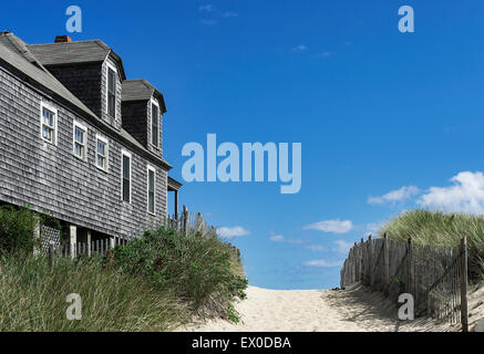 Strandhaus, Ballston Beach, Truro, Cape Cod, Massachusetts, USA Stockfoto