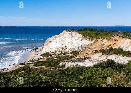 Gay Head Klippen und Moshup Strand, Aquinnah, Martha's Vineyard, Massachusetts, USA Stockfoto