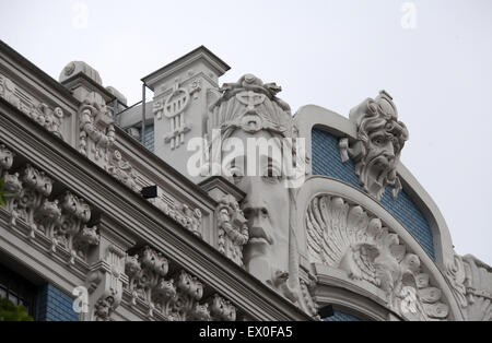 Jugendstil-Architektur von Mikhail Eisenstein 10 b Elizabetes Street in Riga Stockfoto