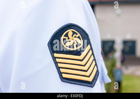 Belfast, Nordirland, Vereinigtes Königreich. 2. Juli 2015. Arm-Abzeichen der 1. Sergeant (Sargento) von der brasilianischen Marine Credit: Stephen Barnes/Alamy Live News Stockfoto