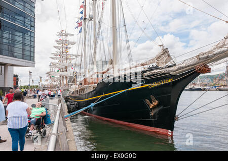 Belfast, Nordirland, Vereinigtes Königreich. 2. Juli 2015. Der Gulden Leeuw Segelschiff auf dem hohen Schiffe Event in Belfast Credit: Stephen Barnes/Alamy Live News Stockfoto