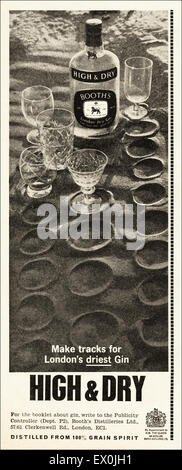 1960er Jahre Werbung ca. 1964 Magazin Anzeige für Booths Gin Stockfoto