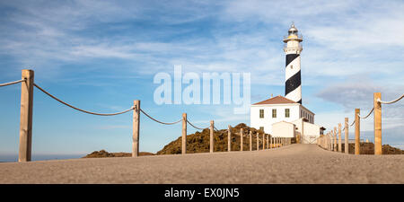 Favatix Leuchtturm. Minorca. Balearen-Inseln. Spanien. Europa Stockfoto