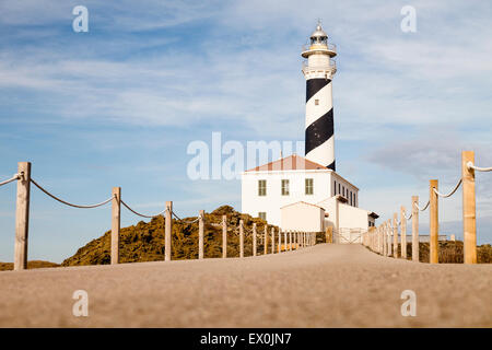 Favatix Leuchtturm. Minorca. Balearen-Inseln. Spanien. Europa Stockfoto