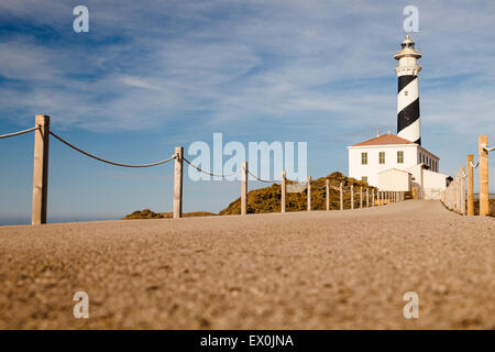 Favatix Leuchtturm. Minorca. Balearen-Inseln. Spanien. Europa Stockfoto