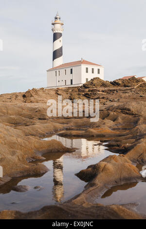 Favatix Leuchtturm. Minorca. Balearen-Inseln. Spanien. Europa Stockfoto