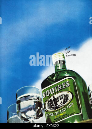 1960er Jahre Werbung ca. 1964 Magazin Werbung für Squires London Dry Gin Stockfoto