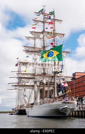 Belfast, Nordirland, Vereinigtes Königreich. 3. Juli 2015. Die Cisne Branco und goldenen Leeuw groß Schiffe festgemacht in Belfast Credit: Stephen Barnes/Alamy Live News Stockfoto