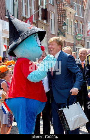 Oudewater, den Niederlanden, 3. Juli 2015. König Willem-Alexander der Niederlande während seines Besuchs in und die Feier der 750 Jahre Stadtrechte der Stadt Oudewater Credit: Dpa picture-Alliance/Alamy Live News Stockfoto