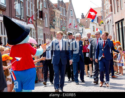 Oudewater, den Niederlanden, 3. Juli 2015. König Willem-Alexander der Niederlande während seines Besuchs in und die Feier der 750 Jahre Stadtrechte der Stadt Oudewater Credit: Dpa picture-Alliance/Alamy Live News Stockfoto