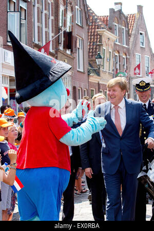 Oudewater, den Niederlanden, 3. Juli 2015. König Willem-Alexander der Niederlande während seines Besuchs in und die Feier der 750 Jahre Stadtrechte der Stadt Oudewater Credit: Dpa picture-Alliance/Alamy Live News Stockfoto