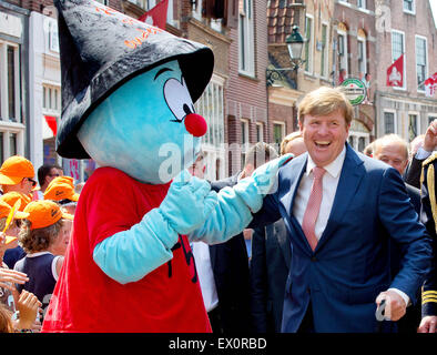 Oudewater, den Niederlanden, 3. Juli 2015. König Willem-Alexander der Niederlande während seines Besuchs in und die Feier der 750 Jahre Stadtrechte der Stadt Oudewater Credit: Dpa picture-Alliance/Alamy Live News Stockfoto