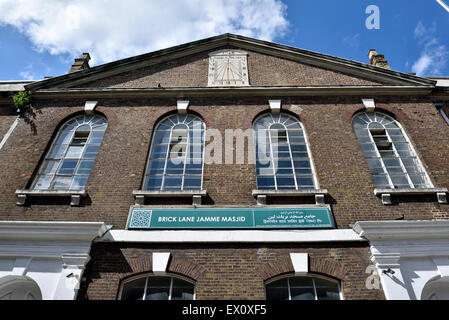 Brick Lane Jamme Masjid Moschee, London Borough of Tower Hamlets, England Großbritannien UK Stockfoto