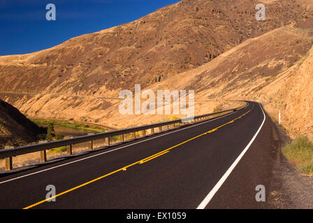 Yakima River Road, Yakima River Canyon Scenic und Freizeit Highway, Washington Stockfoto