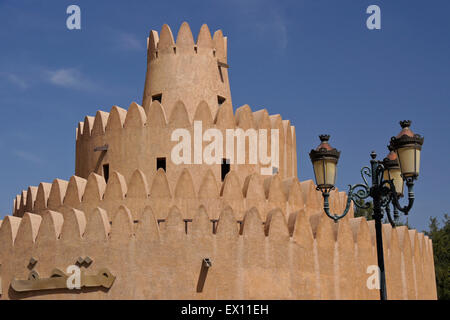 Wachturm von Sheikh Zayed Palace Museum, Al Ain, Abu Dhabi, Vereinigte Arabische Emirate Stockfoto