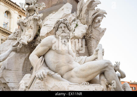 Rom, Italien-Angaben des alten Platzes Navona in Rom, von Architekten und Künstler Borromini Stockfoto