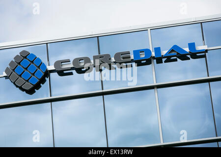 Ein Logo-Zeichen vor dem Sitz der CoreDial in Blue Bell, Pennsylvania. Stockfoto