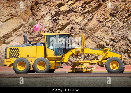 Abbildung des motor-Grader arbeiten für den Straßenbau Stockfoto