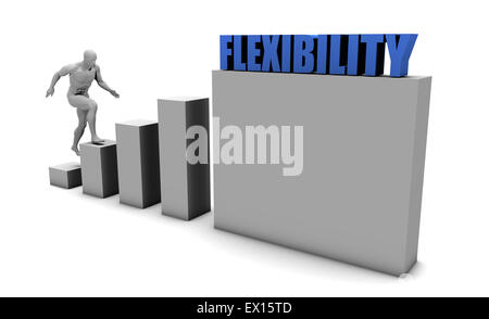Verbessern Sie Ihre Flexibilität und erhöhen oder erreichen Ihr Ziel zu Stockfoto