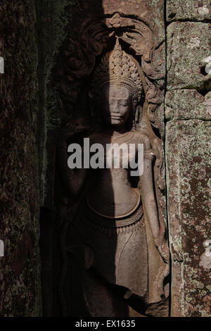 Apsara Relief in Angkor Thom, Siem Reap, Kambodscha. Stockfoto