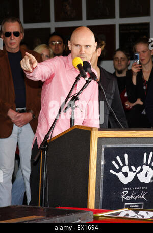 Billy Corgan und Jimmy Chamberlin besuchen die Hollywood RockWalk führt The Smashing Pumpkins Stockfoto