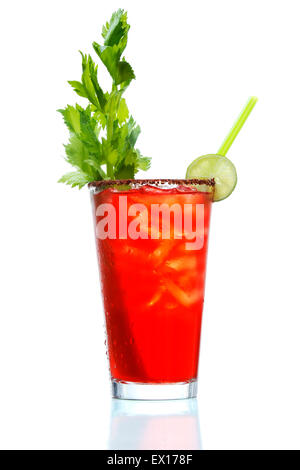 Abbildung des Bloody Mary Cocktail isoliert auf weißem Hintergrund Stockfoto