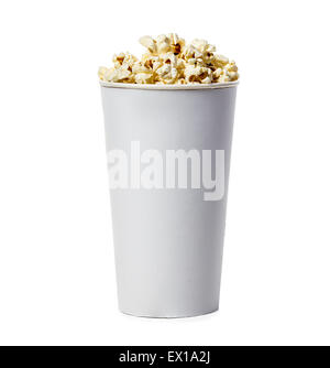 Popcorn, die isoliert auf weißem Hintergrund Stockfoto