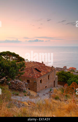 Monemvasia Dorf in Peloponnes, Griechenland. Stockfoto