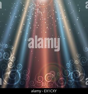 Abstrakten farbigen Hintergrund. Bubbles, Strudel und Strahlen des Lichtes. Stock Vektor