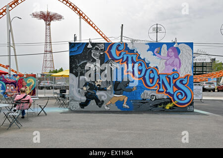 Eine der 30 oder so CONEY Kunst Wände in Coney Island, Brooklyn, New York City Stockfoto