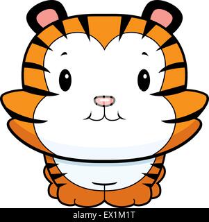 Ein glücklich Cartoon Baby Tiger Cub lächelnd. Stock Vektor