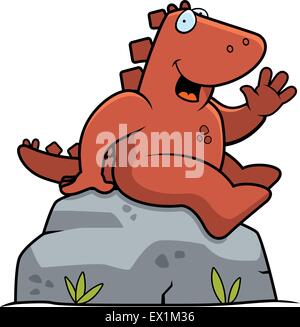 Ein glückliches Cartoon Dinosaurier lächelnd. Stock Vektor