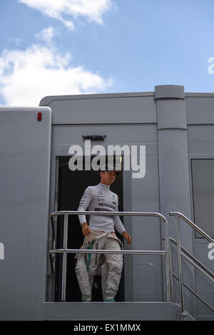 Silverstone im Vereinigten Königreich. 4. Juli 2015. Nico Rosberg (GER), Mercedes F1 Team, bei den Briten Formel eine (F1) Grand Prix in Silverstone Rennstrecke, Norhamptonshire, UK. Bildnachweis: Kevin Bennett/Alamy Live-Nachrichten Stockfoto