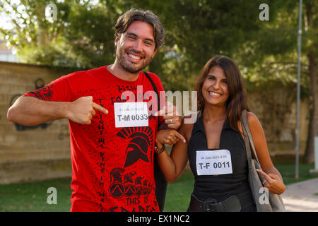 Gießen von Games of Thrones. TV-Serie. Tudela. Navarra. Spanien Stockfoto