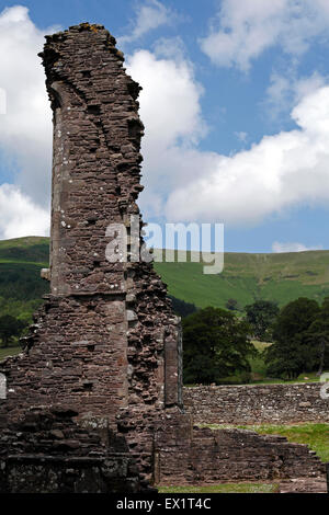 LLanthony Priorat, schwarzen Berge, Wales. Augustiner Kloster in Vale Ewyas, Brecon Beacons National Park. Stockfoto