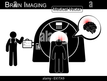 Bildgebung des Gehirns.  Patienten liegen auf CT-Scanner für die Diagnose der Erkrankung des Gehirns (Hemorrhagic oder ischämischen Schlaganfall, Gehirntumor, Gehirn Stockfoto