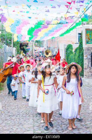 Teilnehmer bei den Festspielen von Valle del Maiz in San Miguel de Allende, Mexiko Stockfoto