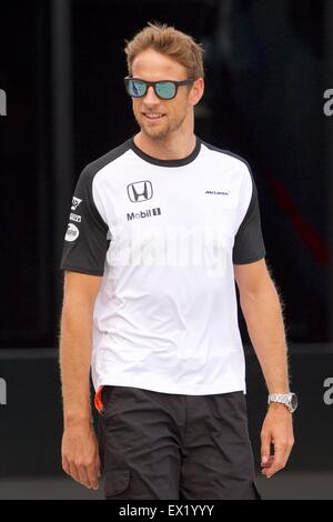 Silverstone im Vereinigten Königreich. 4. Juli 2015. Formel 1 British Grand Prix qualifizieren. Jenson Button, McLaren-Honda. Bildnachweis: Aktion Plus Sport/Alamy Live-Nachrichten Stockfoto