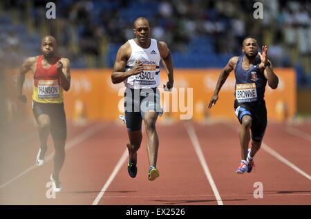 Birmingham, Vereinigtes Königreich. 4. Juli 2015. James Dasaolu in den Herren 100m. Britische Meisterschaften. Alexander-Stadion, Sheffield, Birmingham, England. VEREINIGTES KÖNIGREICH. 07.04.2015. Bildnachweis: Sport In Bilder/Alamy Live-Nachrichten Stockfoto