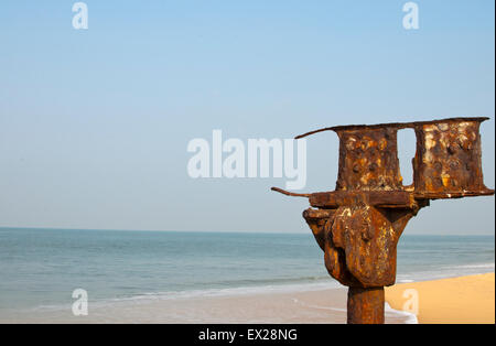alten Pier, Alleppey Stadtstrand, Kerala, Südindien, Indien, Asien Stockfoto